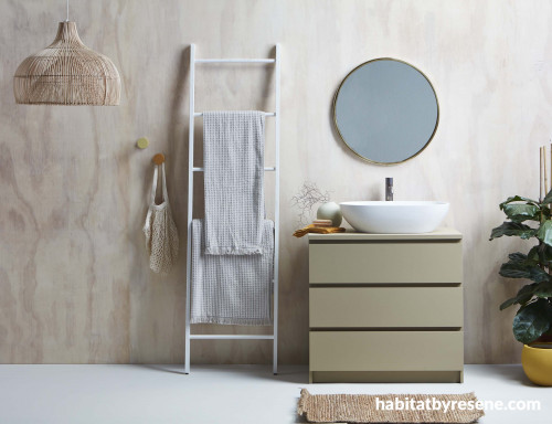 bathroom, plywood feature, plywood interior, plywood bathroom, neutral bathroom, scandi bathroom